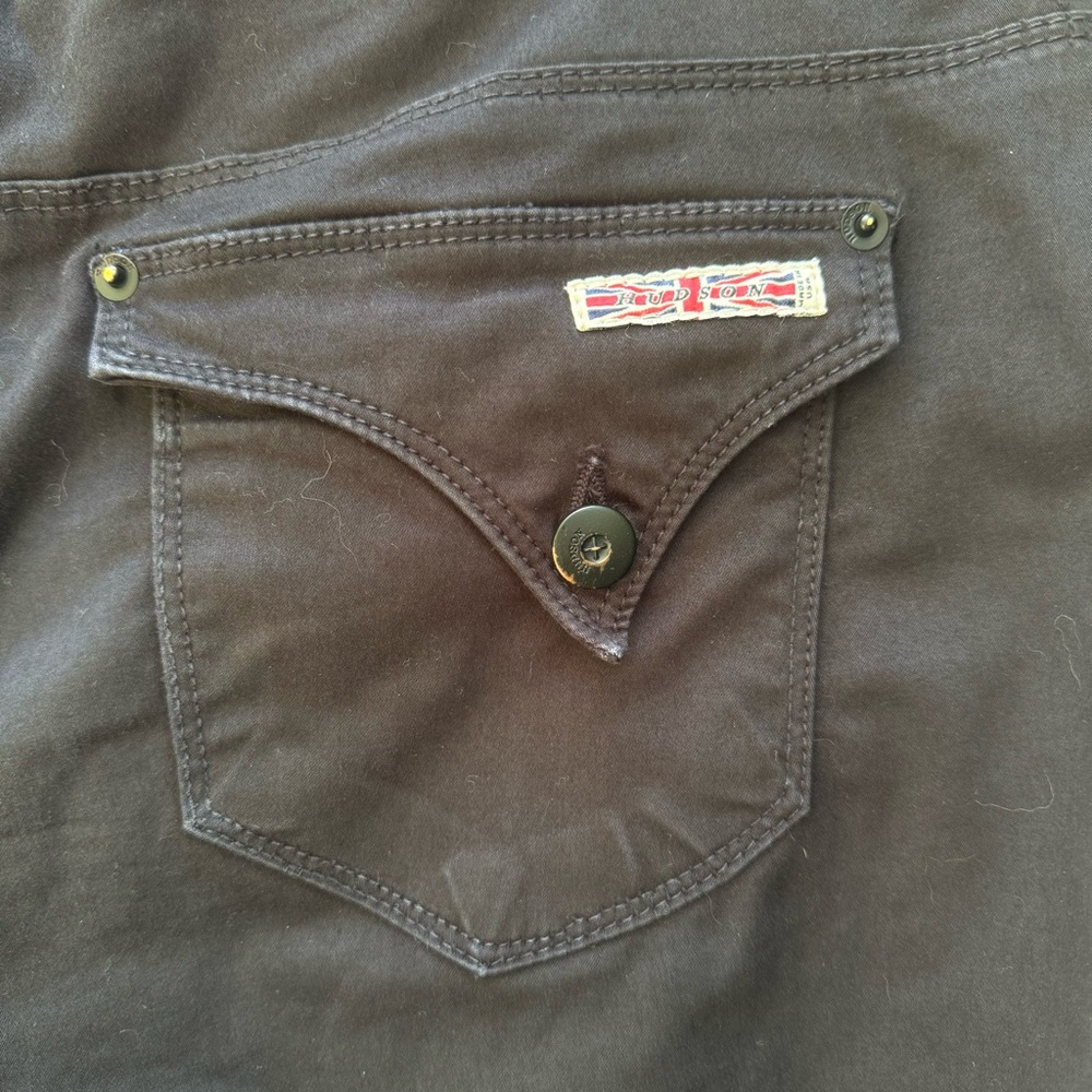 Hudson Jeans Size 31 Black Bermuda Shorts Patch & Flap Pockets - Picture 6 of 9
